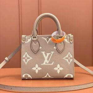 LOUIS VUITTON ONTHEGO PM Classic Vintage Printed Cow Leather Tote Bag Tote